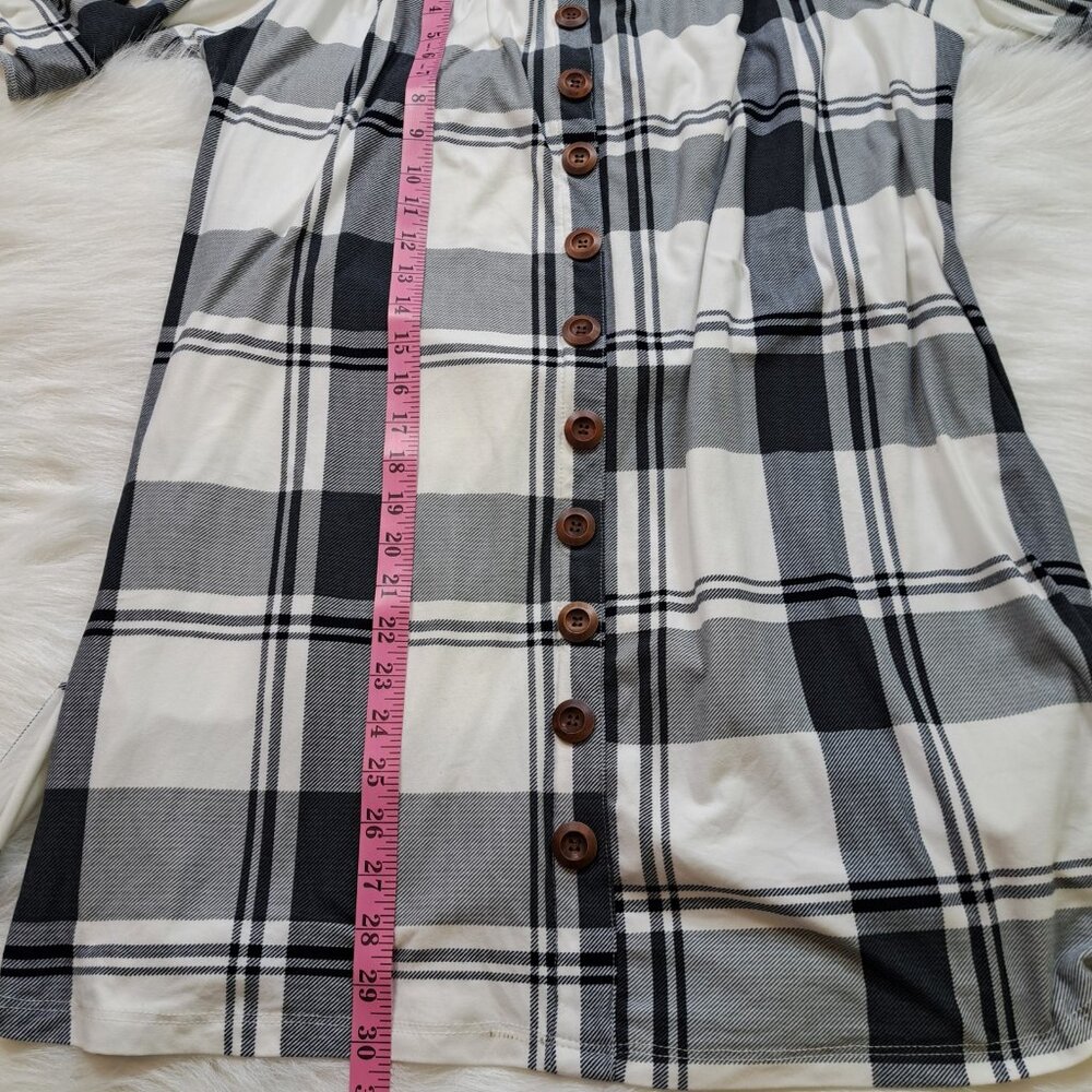 J For Justify Ultrasoft Off Shoulder Plaid Belted Dress 1X - Picture 9 of 9